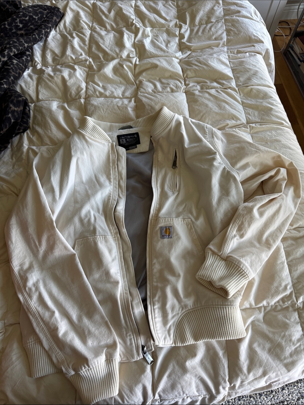 Carhartt WIP Cream Off-White Bomber Jacket